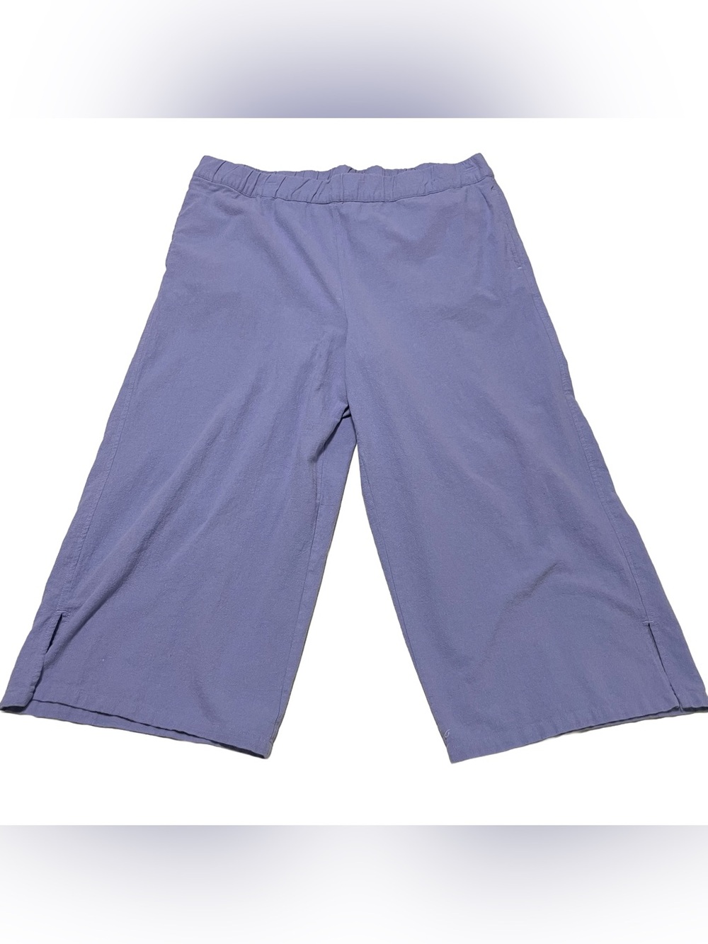 Cotton Coldwater Creek Lavender Wide-Leg Capris